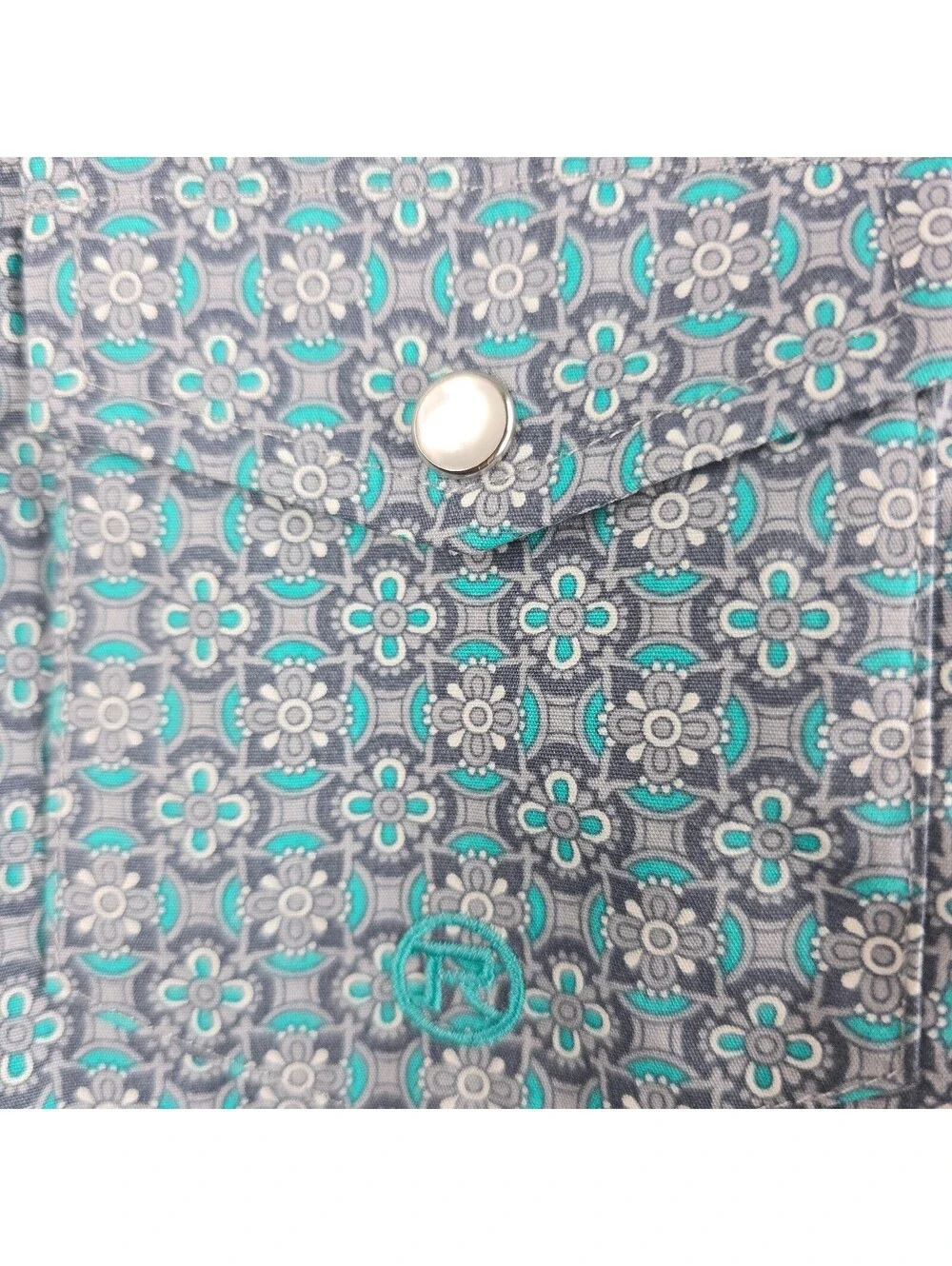 Roper Boys XS 4/5 Blue Foulard Pearl Snap Western Cowboy Shirt NWT